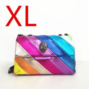 Evening Bags UK Brand Rainbow Women Handbag Wave Pattern Eagle Head Front Jointing Bird's Head Body Bag Patchwork Shoulder Bag 230728