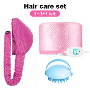 Cutting Cape Hair Care Set Hair Steamer Bonnet Chauffant Soin Capillaire Hair Dryer Cap Silicone Head Body Scalp Massage Brush Comb Beauty 230728