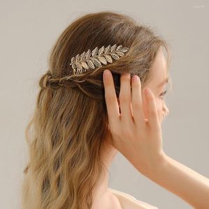 Nakrycia głowy ślubne Weddne Hair Akcesoria metalowe złoto liście łowienia klipsy dla kobiet biżuteria panna młoda na głowę prezent druhna