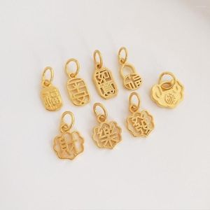 Charms Carattere cinese reale in metallo di rame di alta qualità 1 pz per accessori di risultati di gioielli fai da te all'ingrosso