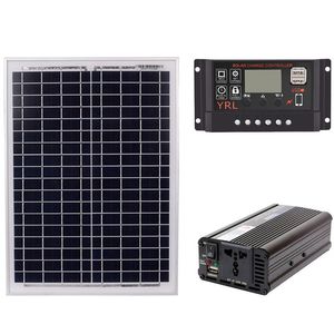 18V20W SOLAR PANEL 12V 24V CONTROLLER 1500W Inverter AC220V Kit lämpligt för utomhus- och hemsolenergi-savi2741