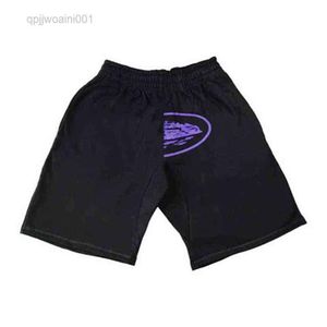 2003 mens fleece fabric cruise print elastic waist sports shorts mens vintage punk casual high waist streetwear loose shorts y2k b306P