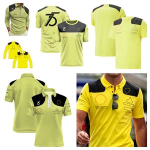 Abbigliamento da pilota del team F1 New Yellow Special Edition T-shirt sportiva a maniche corte POLO da uomo a maniche lunghe Abbigliamento da corsa per i fan