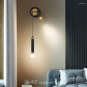 Lampade da parete Nordic Rotating Light Double Black Gold Comodino Designer Spot Camera da letto Studio Soggiorno Lampada da lettura a LED