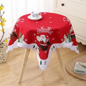 Engångsbord täcker fyrkantig jul el spetsar broderad täckdukduk handduk kök bordduk fest födelsedag dekor