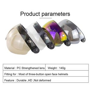 Motorcykelhjälmar W Glasögon 3 Snap 3 4 Hjälmsköld med vändande gångjärn för Torc T50 Vintage Moto Y4UA3164