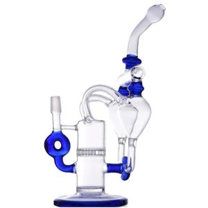 Glass Bong Honeycomb Dab Rig Perc Water Pipes Oil Rigs Glass Bongs For Smoking With 14mm Banger Bowl