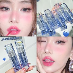 Lip Gloss Cappuvini Blue Tube Mirror Summer Glaze Pure Desire Water Light Glass Doodle Makeup