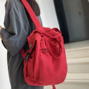 School Bag Backpack Canvas Girl Fabric Bag College Student Vintage Female Laptop Travel Kawaii Ladies Mochila 230729