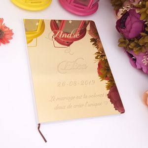 Outros artigos para festas de eventos espelho acrílico personalizado branco em branco livro de visitas assinatura de casamento livro de visitas personalizado evento de batismo decoração de festa favores presentes 230728