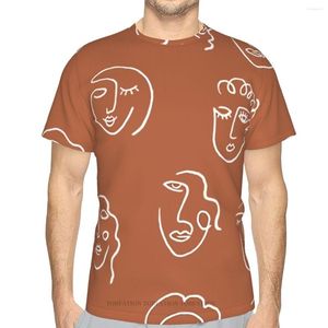 メンズTシャツミニマリストポートレートバックグラウンド3Dマンラインアートのためのプリントシャツユニセックスポリエステルルーズフィットネストップヒップホップビーチ男性ティー