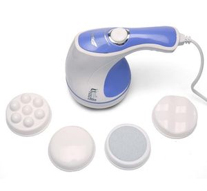 Andra massageföremål 220V Electric Handheld Body Massager Back Shoulder Neck Ben Foot Pain Relief Relaxation Hammer Roller med 5 huvuden 230728