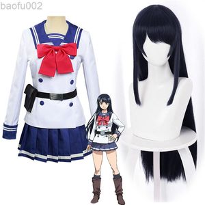 Anime High-rise Invasion Comes Honjo Yuri Cosplay Perucas Homens E Mulheres Jk Uniformes Adulto Sailor Ternos Halloween Come L220802244f