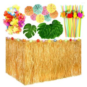 Stół jednorazowy Covery Hawaii Beach Grass Spódnica Udekorowanie owoców hawajskie dekoracje plastikowe plastikowe