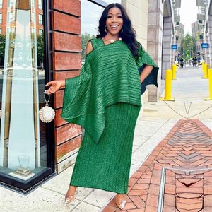 Ethnic Clothing 2 Two Piece Set Skirt African Clothes Women Skew Neck Tops Loose Suits 2021 Dashiki Elegant Streetwear Africa Lady2659