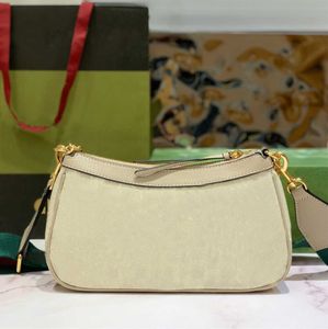 Ophidia Mała torebka półksiężyc księżyca torby pod pachami luksusowe designerskie kobiety truskawkowe torby łańcuchowe podwójne skórzane wykończenie crossbody mniejszość francuska