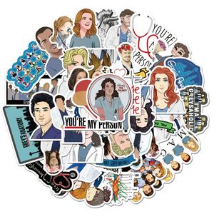 50st Set Classic American Drama Grey's Anatomy Sticker för bagage Suitcase Laptop Car Phone PVC Doctors Sticker Gift2364