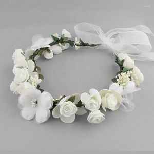 Hair Clips Floralbride Women's Artificial Flower Wreath Headpieces Crown Bridal Wedding Floral Accessories Headband Vine