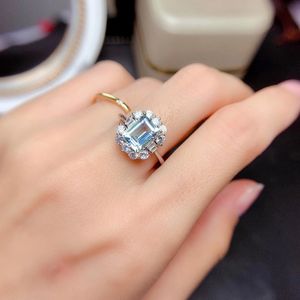 Women Luxury designer ring colored square moissanite Diamond Rings Shiny Jewelry PT950 plated girlfriend Gifts Engagement Wedding opening ring 1577