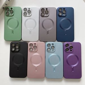 Estojo de telefone de carregamento sem fio magnético ultrafino para iPhone 14 13 12 Pro Max Soft Silicone Bumper Capa à prova de choque