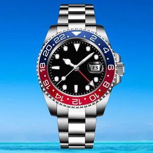Высококачественные AAA Luxury Watches RLX Submarine Watch 40 мм 8215 Движение оригинальная коробка наручные часы из нержавеющей стали Золотая складная пряжка с черным циферблатом