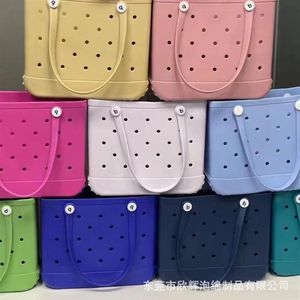 Waterproof Woman Eva Bogg Tote Large Shopping Basket Bags Washable Beach Silicone Bogg Bag Purse Eco Jelly Candy Lady Handbags Bea203y