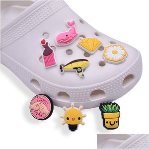 Shoe Parts Accessories Soft Rubber Yellow Theme Decoration Charm Jibitz For Clog Charms Buttons Buckle Drop Delivery Series Randomly