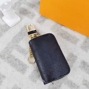 designer keychain classic Designer Letter Wallet Keychain Keyring Fashion Purse Pendant Car Chain Charm Brown Flower box