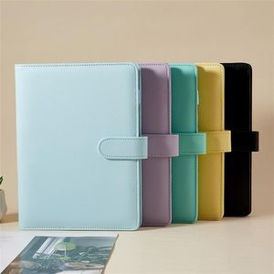 Notepads Creative Macaron Color Hand Book A5 A6 Notepad 6 Ring Binder Notebook Cover Cover Orgenizer Journal Kawaii Stationery 221988