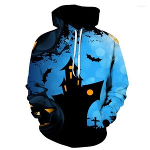 Erkek Hoodies 3D Baskılı Baskılı Cadılar Bayramı Korku Kalesi Erkek Kadın Hooded Sweatshirt Sıradan Uzun Kollu Hoodie Unisex Street Giyim Erkekleri