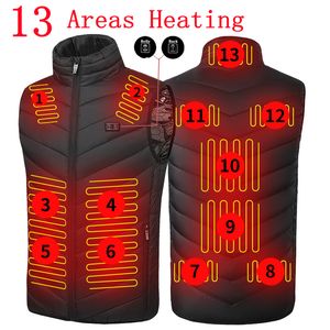 Mäns västar USB Electric Vest ärmlös jacka med uppvärmningskropp varmare uppvärmd väst utomhus termisk jacka chaleco värme väst S-6XL 230729