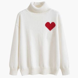 Sweater Man Woman Knit High collar Love A Womens Cardigan Fashion Letter Black Long Sleeve Clothes Pullover Oversized Top 2042ss