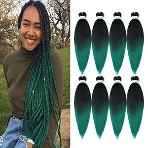 Braiding Hair Pre stretched 26Inch Brown ombre Braiding Hair Synthetic Braiding Hair Easy Twist Braids Crochet Hair Hot Water Soft Yaki Straight Texture 90g/pcs E2