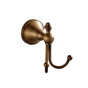 Bathroom Accessories European black Antique Bronze Robe Hook wall mounted with double Hangers for bathroom towel sto228b