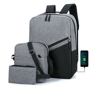 School Bags 3 Pcs Large capacity Backpack for Men Laptop Out of home Travel Trend Bag Middle and High Students 230729