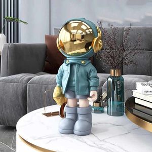 Oggetti decorativi Figurine Resina creativa Cartone animato Astronauta Statue Decorazione domestica Desktop Decor Scultura Ornamenti natalizi per interni nordici 230728