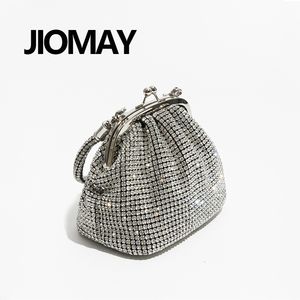 Evening Bags JIOMAY Luxury Designer Handbags for Women Clutch 2023 Brand Shiny Ladies Clip Chain Wedding Shell 230729