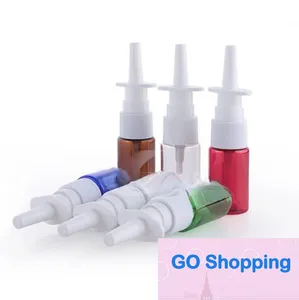 10ml Kozmetik Packa Pharmaceutical Pet Nazal Sprey Şişesi Plastik Emülsiyon Şişesi Konteyner Ambalaj Örnek Şişeler Toptan satış için pompa püskürtücü ile