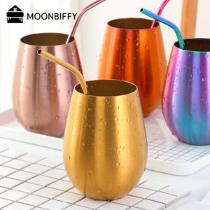 Tumblers 500ml Stainless Steel Beer Wine Cup Rose Gold Beer Tumbler Cocktail Juice Milk Cup Metal Drinking Mug for Bar Outdoor Drinkware 230729