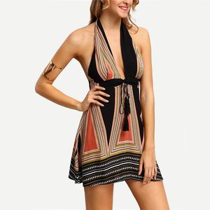 Casual Dresses 2023 Kvinnor Lång flare Sleeve Sundress Elegant Bohemian Print O Neck Dress Autumn Floral Holiday Beach Kaftan