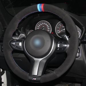 DIY Custom Suede Steering Wheel Covers for BMW F87 M2 F80 M3 F82 M4 M5 F12 F13 M6 F85 X5 M F86 X6 M F33 F30 M Sport car Accessorie193L