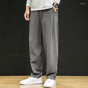 Herrbyxor mode casual man baggy byxor för män breda rak y2k svart bomullslinne lång snygg lös sommar hippie försäljning trend