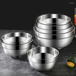 Bowls Double Layer Thickened Stainless Steel Bowl 304 Grade Insulated Circular Small Canteen Household