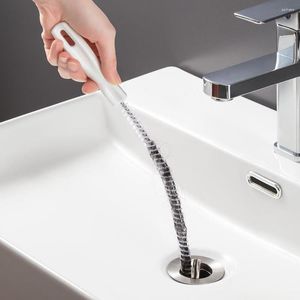 Bath Accessory Set 60cm Pipe Dredging Bendable Bathroom Sink Drain Hair Sewer Cleaner Washbasin Cleaning Brush Through Plumbing Tools