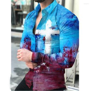 Camicie casual da uomo Camicia a maniche lunghe Top stampa allentata rilassata Extra singolo per abbigliamento da uomo Grafica personalizzabile