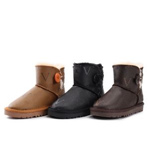 Botas de neve de designer austrália botas de bebê lã de camurça quentes meninos meninas bota de tornozelo de pele de pelúcia joelho meio inverno g neve sapatos de algodão para crianças