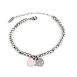 Браслеты шарма Sier Bracelet для женщин Люблю Bangle Tiff Leather Luxury Double Heart