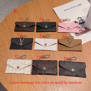 Leather Unisex Designer Key Pouch Fashion Purse keyrings Mini Wallets Coin Credit Card Holder 6 styles epacket292c