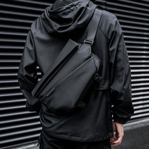 Waist Bags MATE ELAN Premium Black Waterproof Cross Body Bag Personality Fashion Men Novel Messenger Bag Minimalist Sling Shoulder Bags 230728