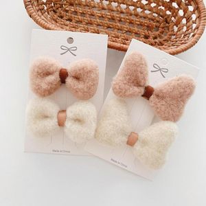 Accessori per capelli Autunno Primavera Simpatico fiocco Kawaii Peluche Kid Bobble Tornante Colore caffè coreano Pin Bang Clip laterale per bambine